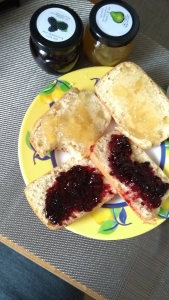 pear and blackberry jams!